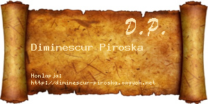 Diminescur Piroska névjegykártya